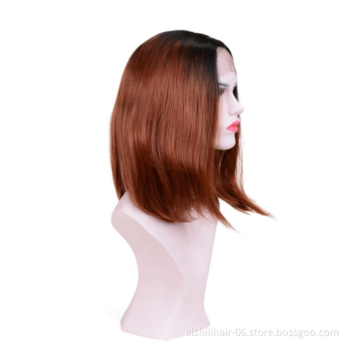 wholesale lace front wigs black root brown fluffy synthetic wigs lace frontal wig natural straight and kinky wave for women